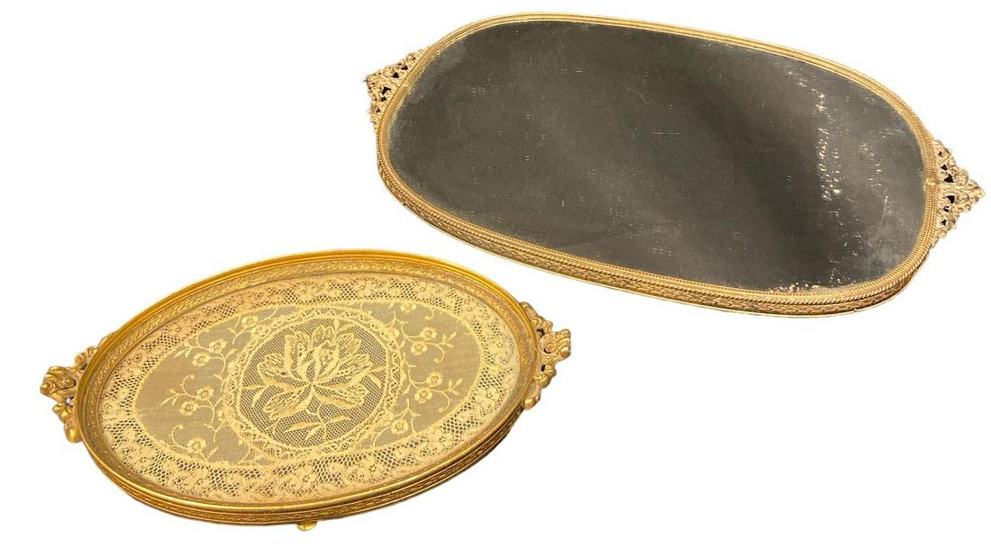 Victorian Vanity Dresser Mirror & Perfume Tray (1 of 4)