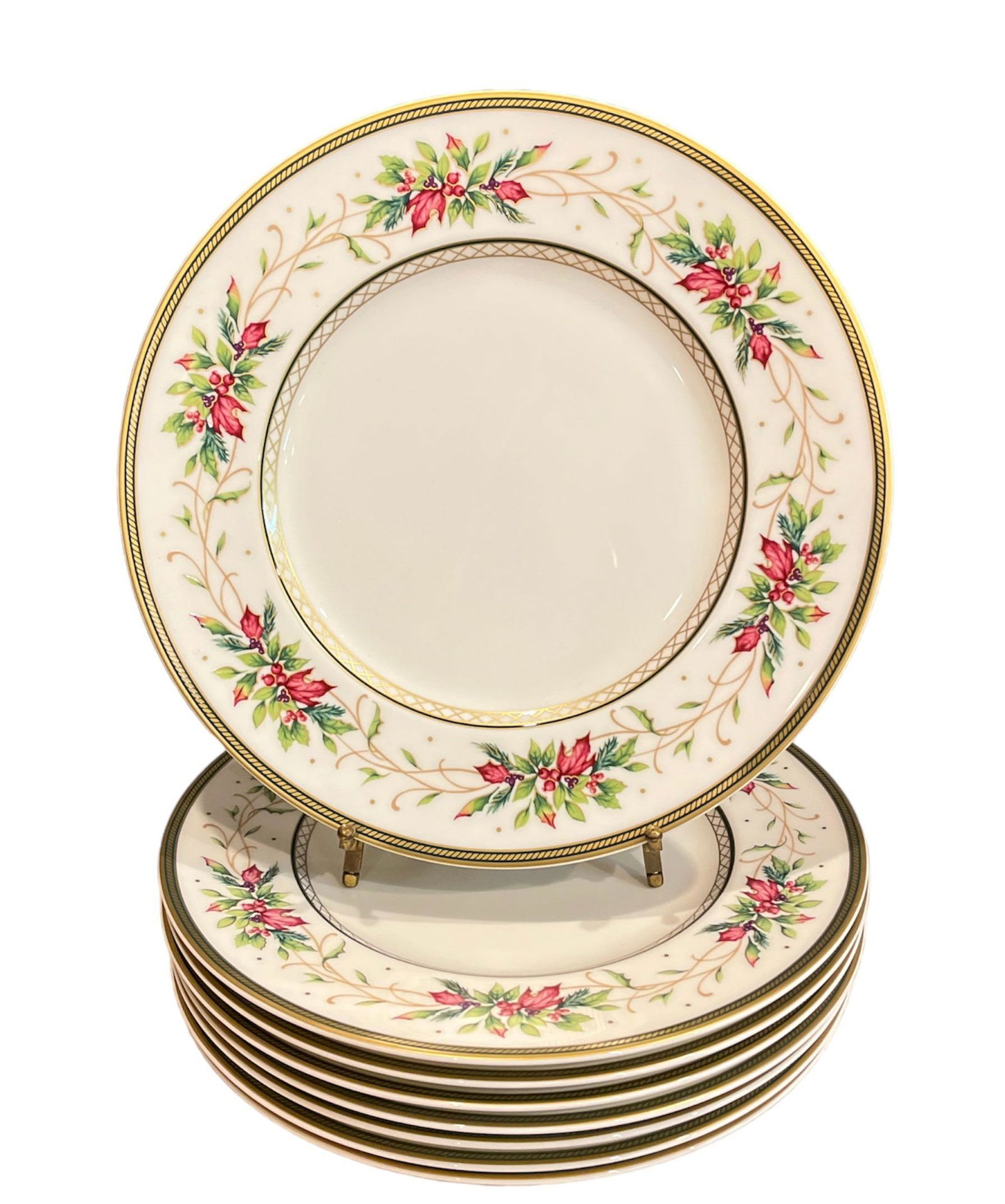 FITZ & FLOYD "Winter Holiday" Dinner Plates (8) (1 of 3)