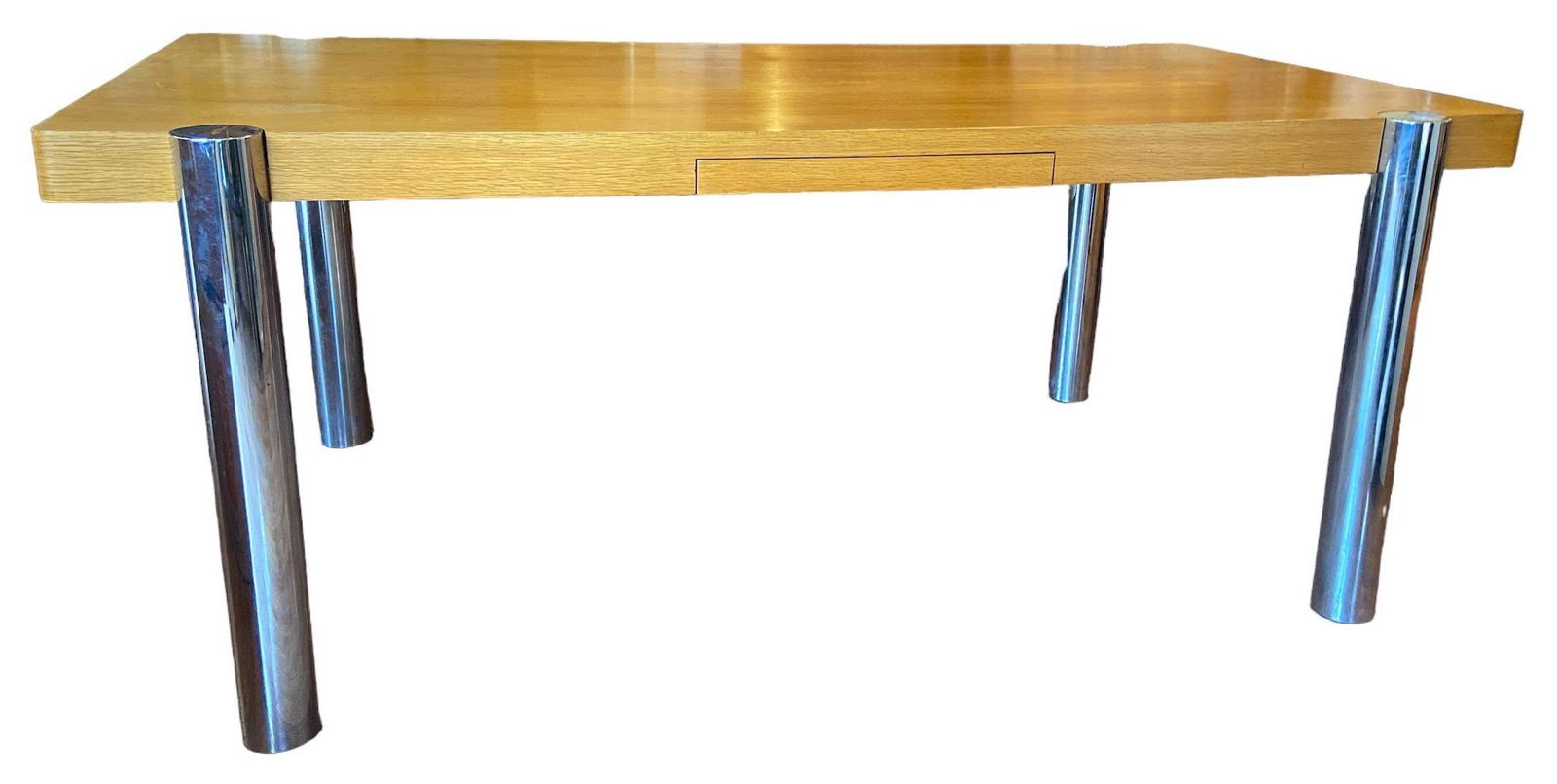 Design International Canada Mid Century Chrome and Wood Desk (1 of 6)