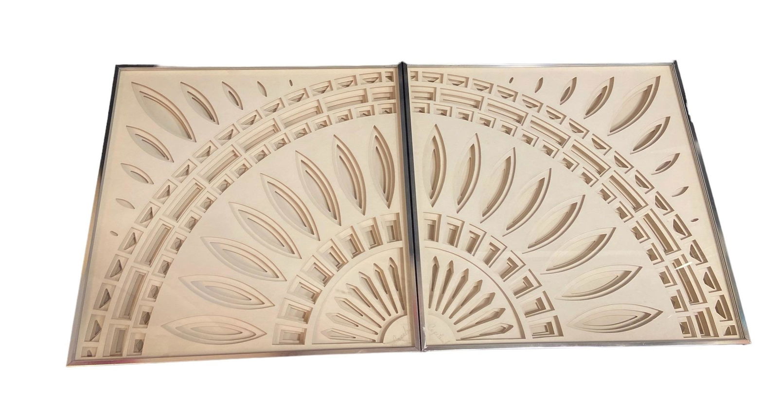 Sgd. GREG COPELAND Abstract Cut Paper, Pair (1 of 7)