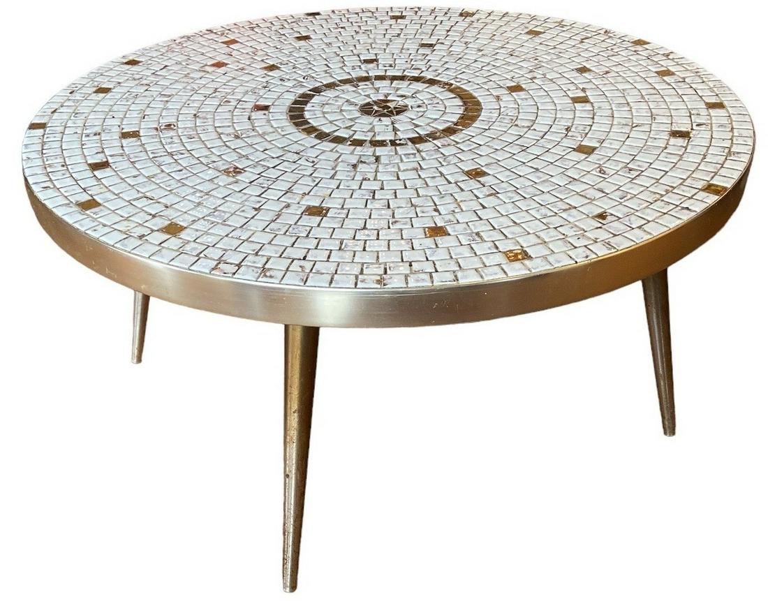 Mid Century Tile Top Table, Circular After MARTZ (1 of 4)