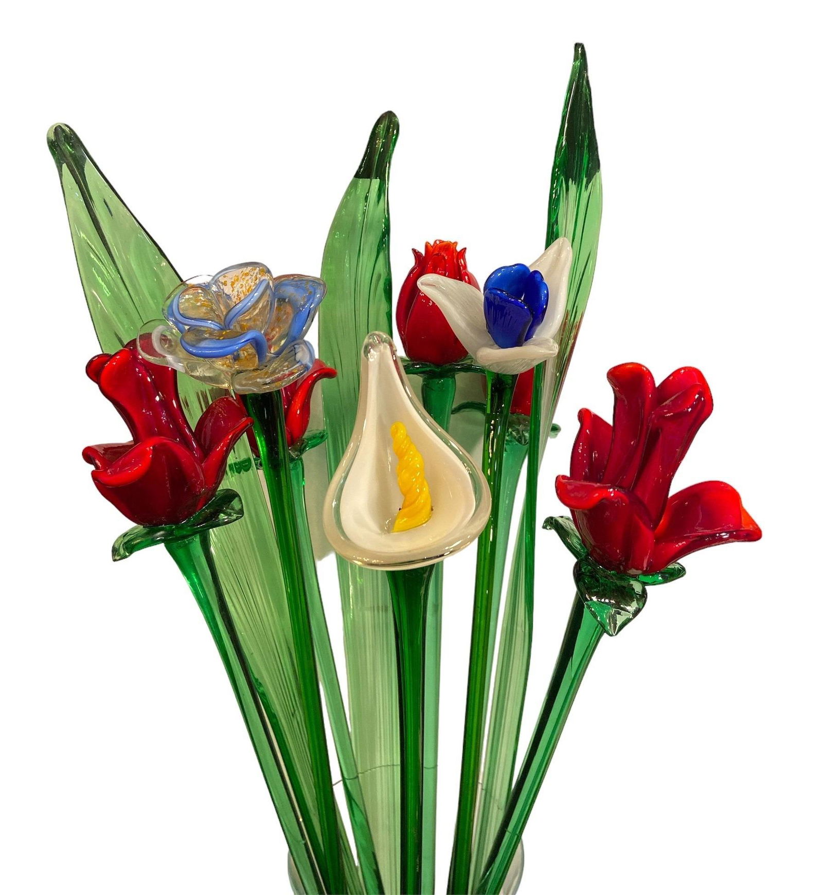 Beautiful MURANO Art Glass Flower Bouquet (1 of 3)