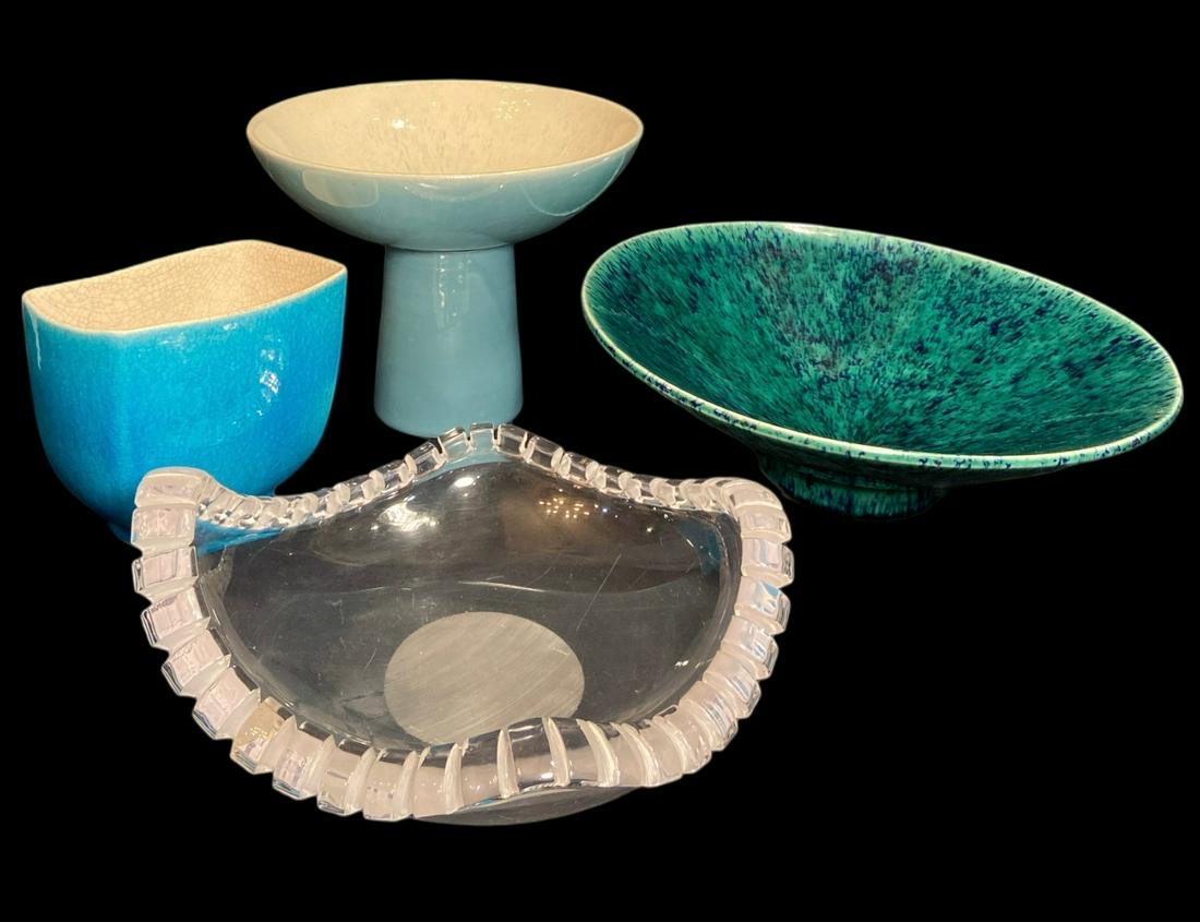 Collection Mid Century Bowls Lucite Haeger: Haeger is largest at 4.5"H 13.75"D