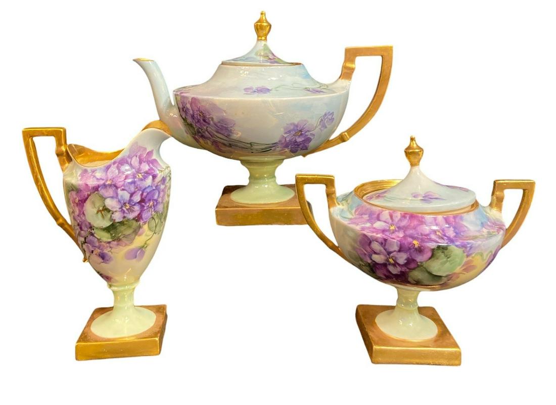 Signed BELLEEK Three-Piece Tea Set (1 of 5)