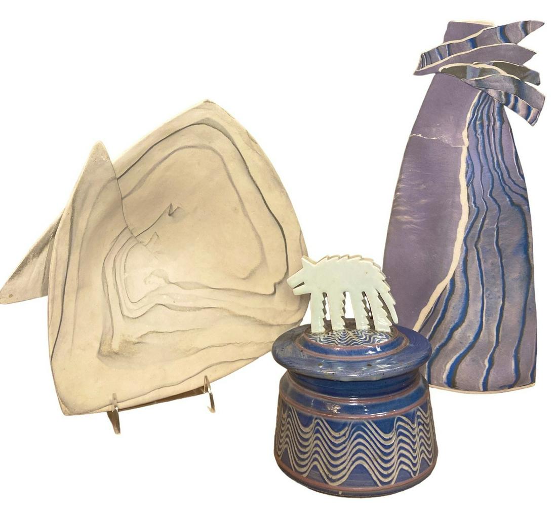 Three Artist Signed Handmade Decorative Pottery Sculptures (1 of 7)