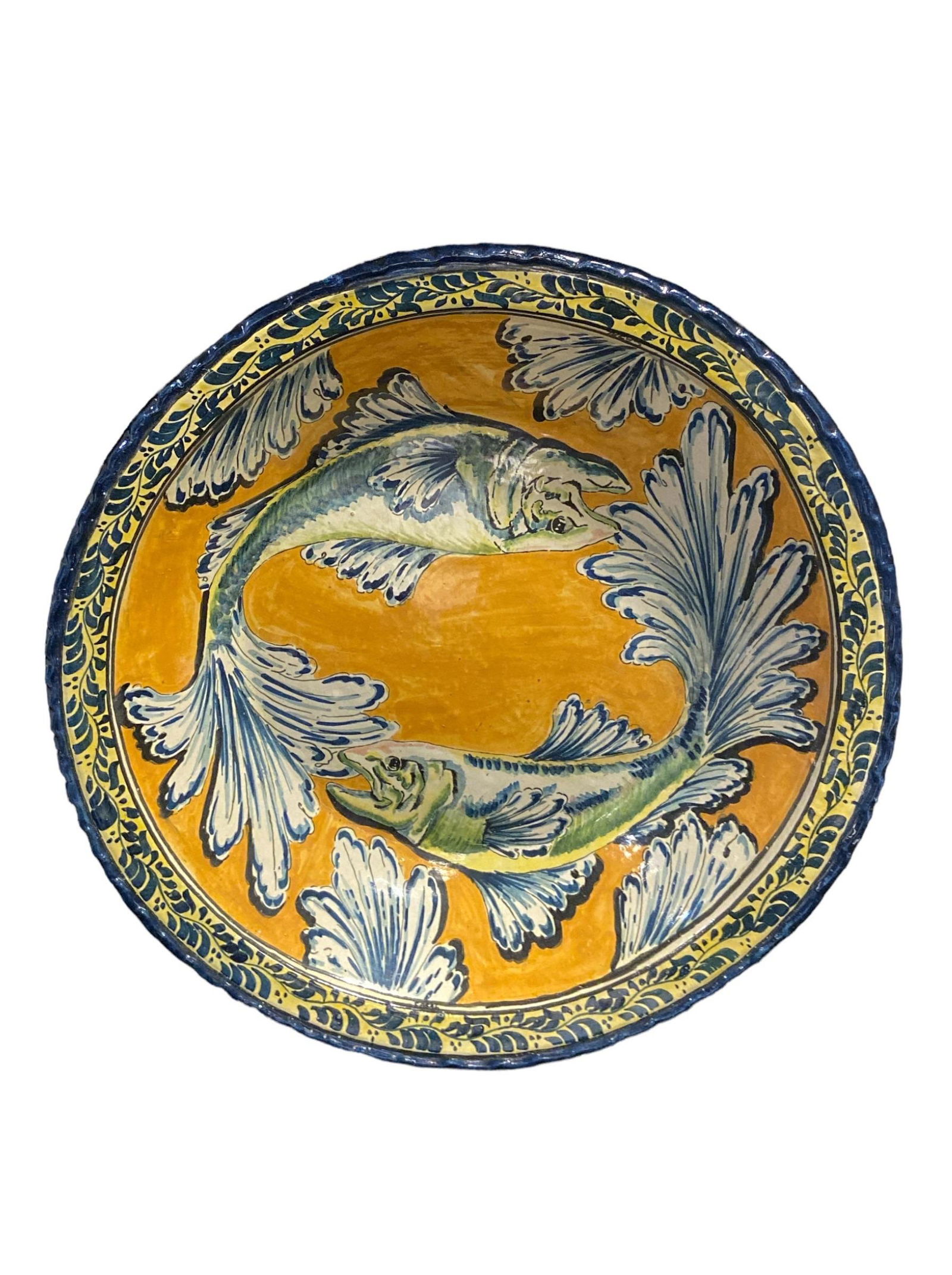 Large Mexican Koi Fish Pottery Bowl (1 of 5)