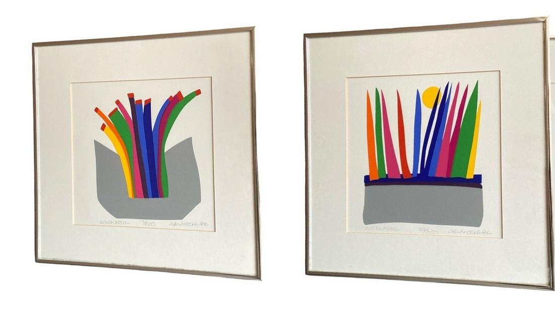 Two Sgd. DANIEL GELAKOSKA Abstract Serigraph (1 of 4)