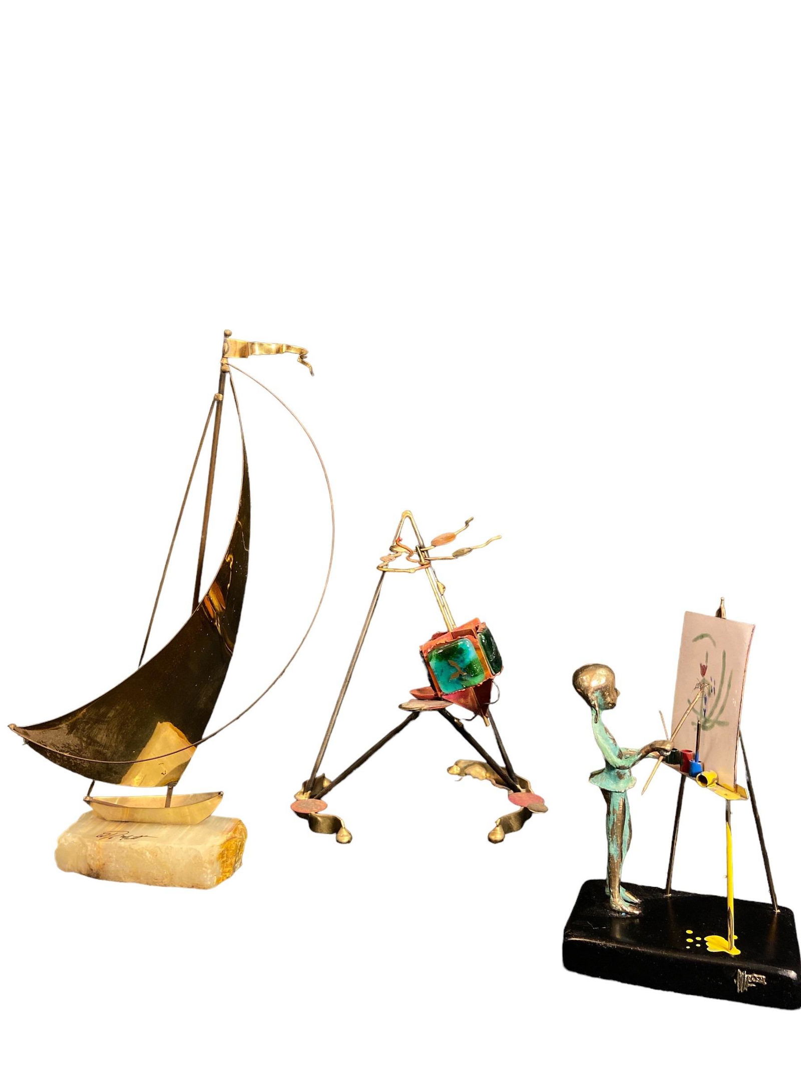 Collection IMO CURTIS JERE Mid Century Sculptures: 12.5" H x 8" W x 4" D