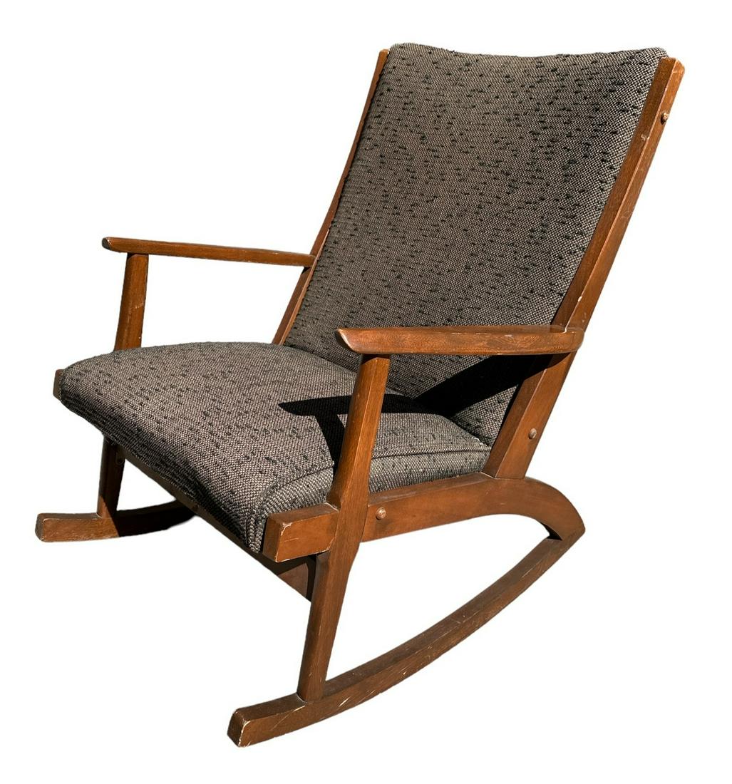 IMO HOLGER GEORG JENSEN Mid Century Rocking Chair: 34" H to back x 29" H to seat x 26.5" W x 32" D