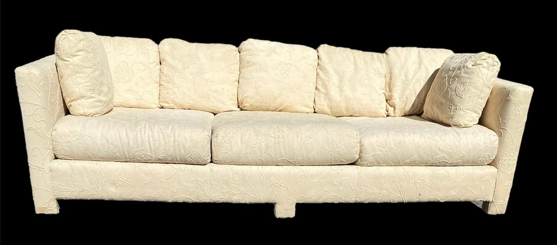 After MILO BAUGHMAN for DREXEL Sofa: 87" L x 25" H to back x 16" H to seat x 35" D