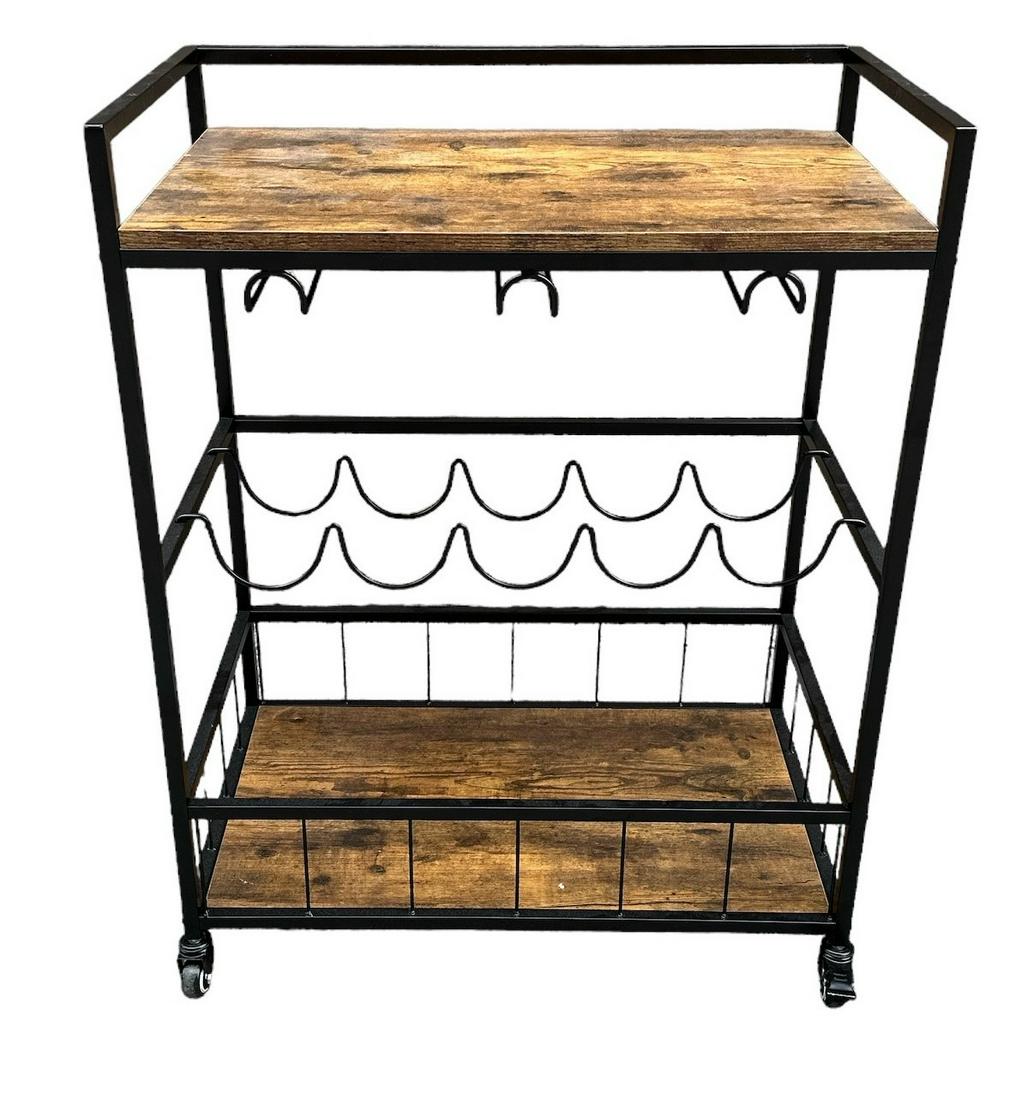 Modern Bar Cart: 34in H x 26in W x 16in D