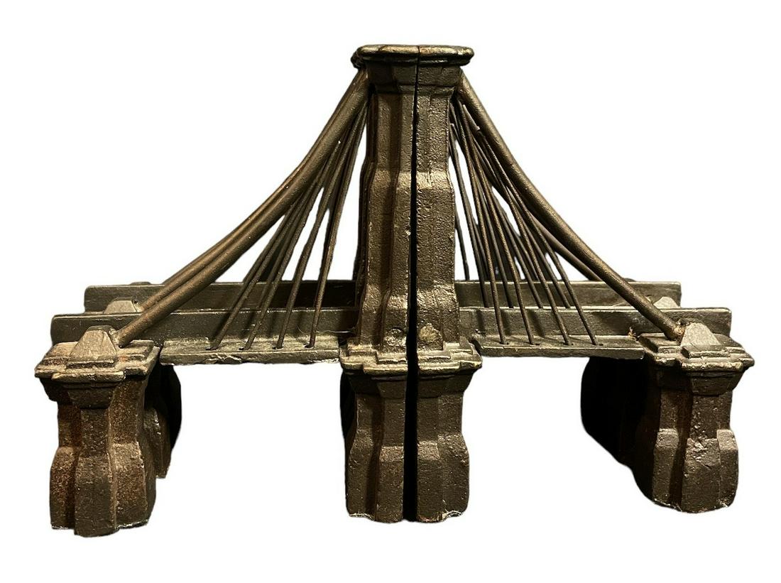 RESTORATION HARDWARE Brooklyn Bridge Cast Metal Bookends: 6"H 4.25"D 3.5"W each