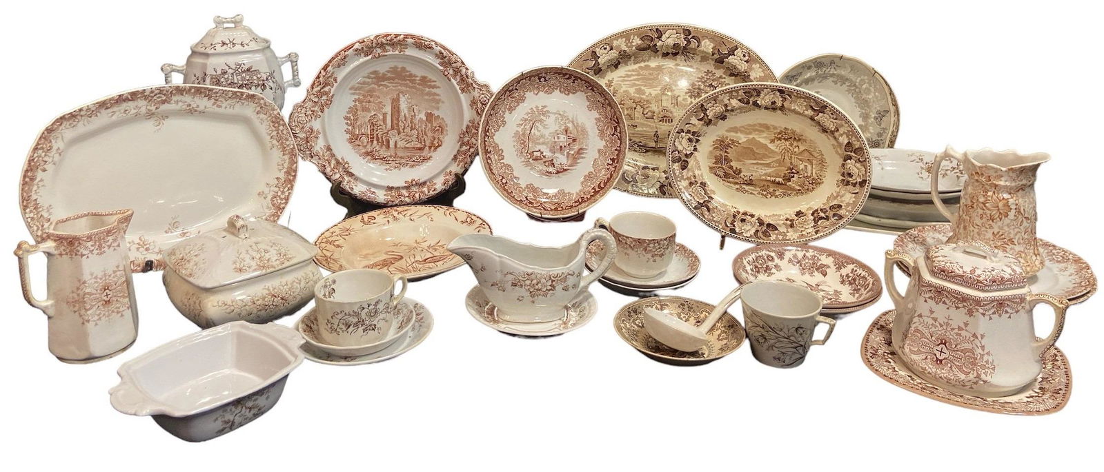 Collection Brown Victorian Transferware China (1 of 7)
