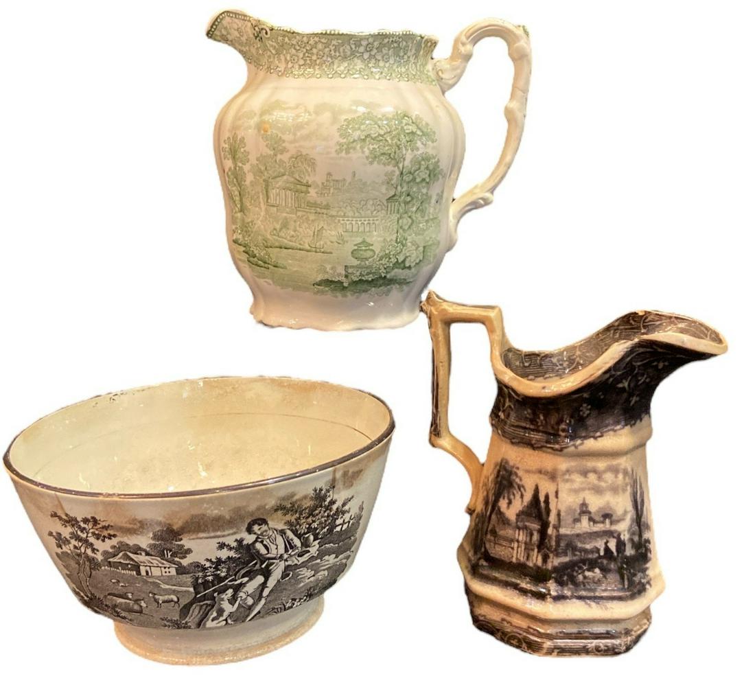 Collection Porcelain Green and Black Transferware (1 of 9)