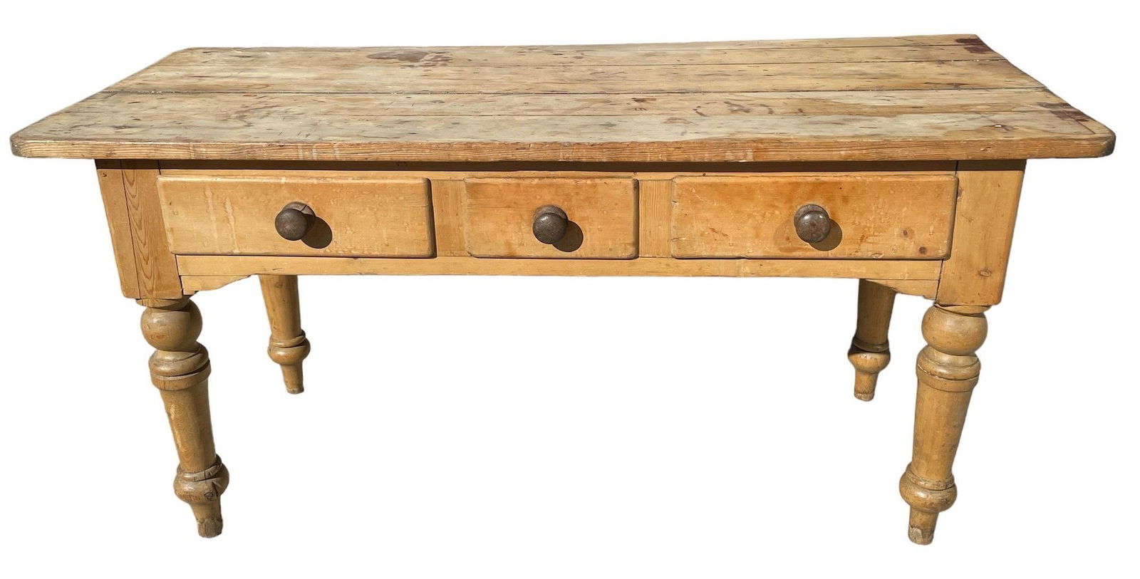 19th C Rustic French Pine Harvest Table (1 of 4)