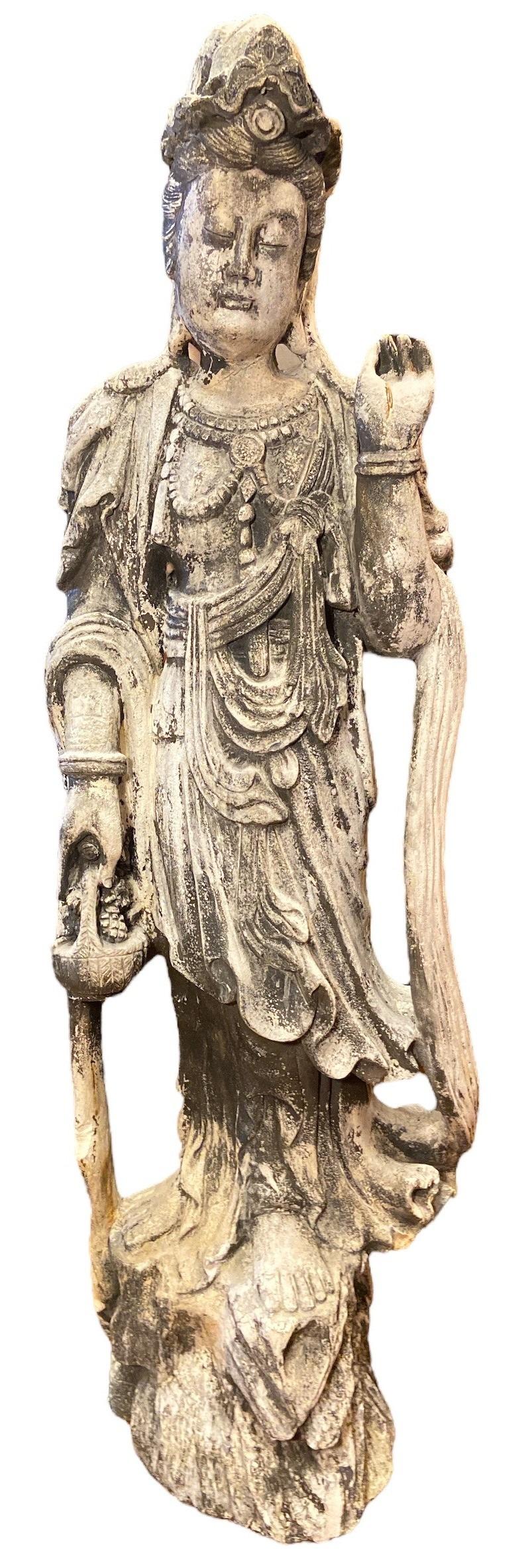 Large Cement Asian Goddess Garden Statue (1 of 8)