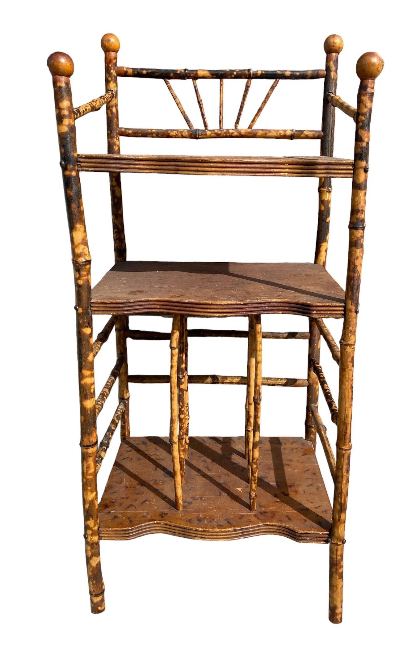 Tortoiseshell Bamboo Tiered Magazine Rack Shelf (1 of 4)