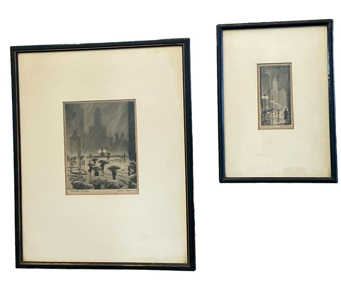 Two JAMES SWANN Signed Etchings (1 of 5)