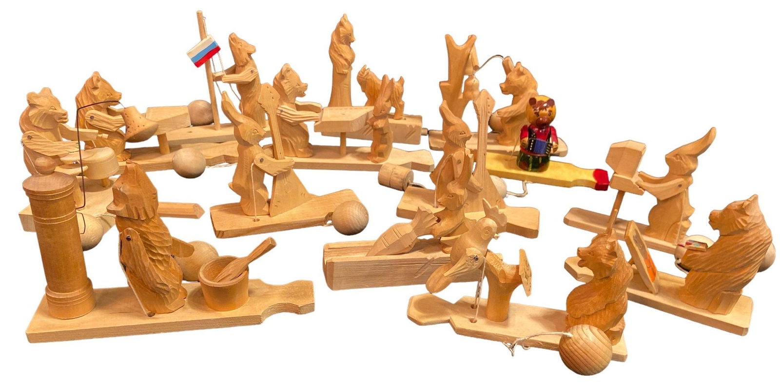 Collection European Carved Wood Moveable Folk Art Toys (1 of 3)