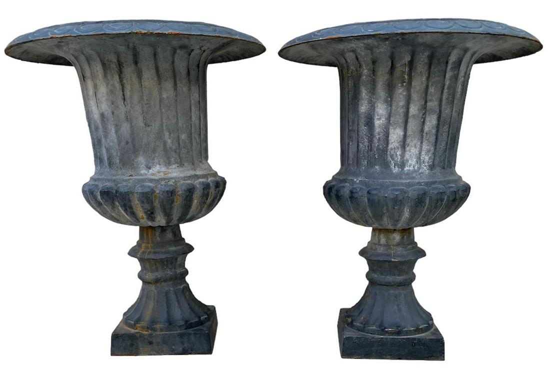 Pair Charcoal Art Deco Garden Planters (1 of 7)