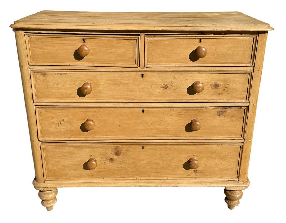 Antique French Pine Chest (1 of 4)