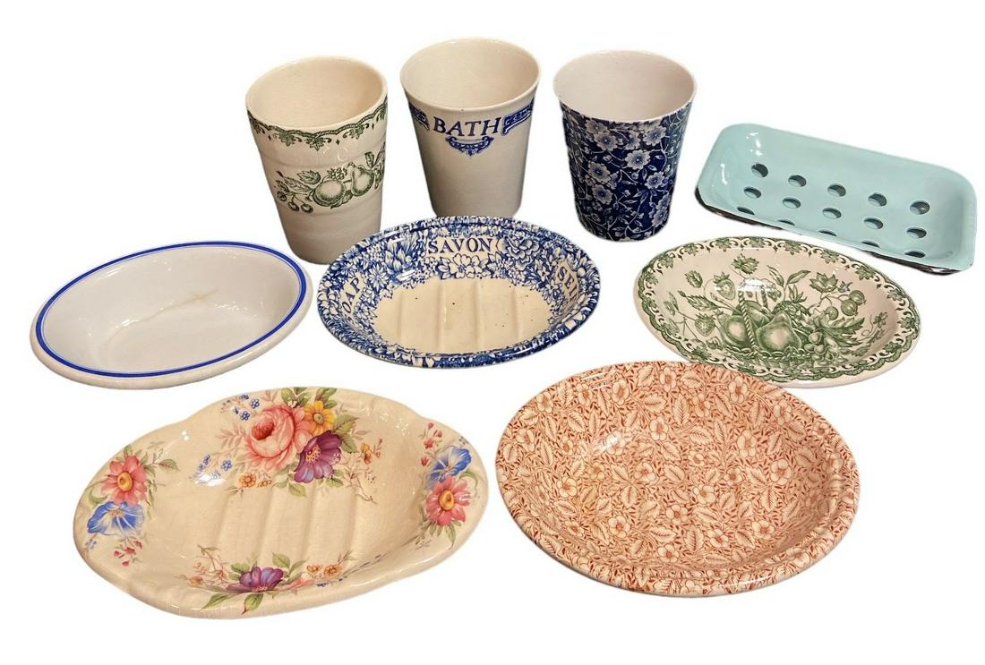 Assorted Farmhouse Kitchenware, Transferware, Soap Holders (1 of 5)