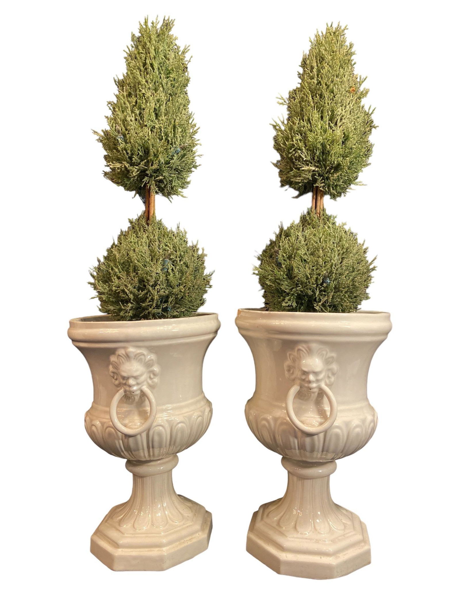 Classical Porcelain Portuguese Garden Urns, Pair (1 of 7)