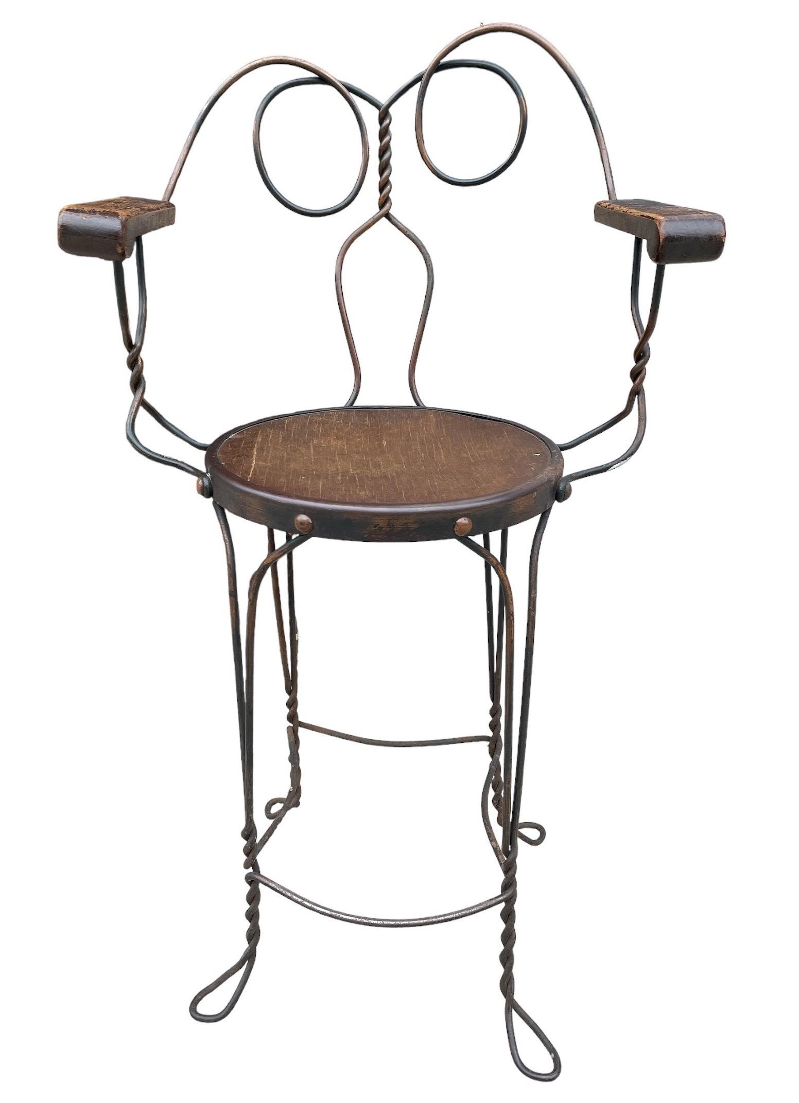 19th Century Twisted Wire Ice Cream Parlor Chair (1 of 5)