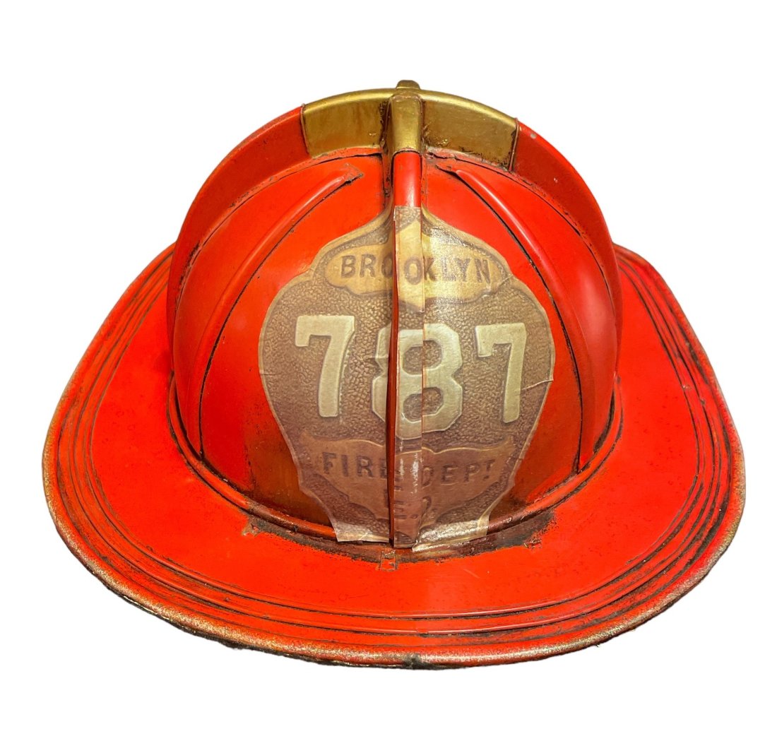 POPS CASEY Folk Art Brooklyn Firefighter Helmet (1 of 3)