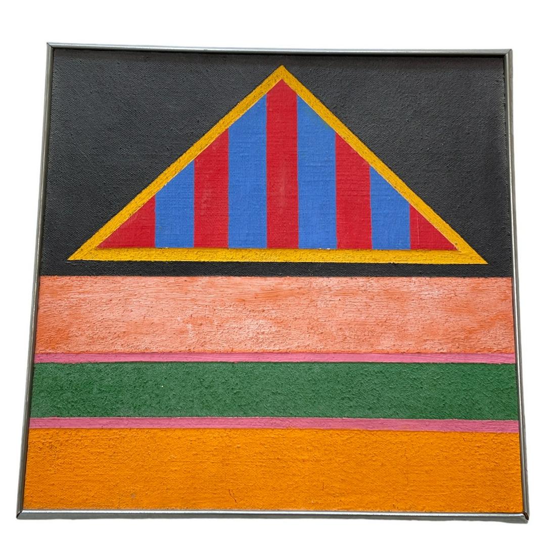 STANLEY EDWARDS "Study" Acrylic on Board: Signed and titled on the back; 10" H x 10" W x 1.5" D