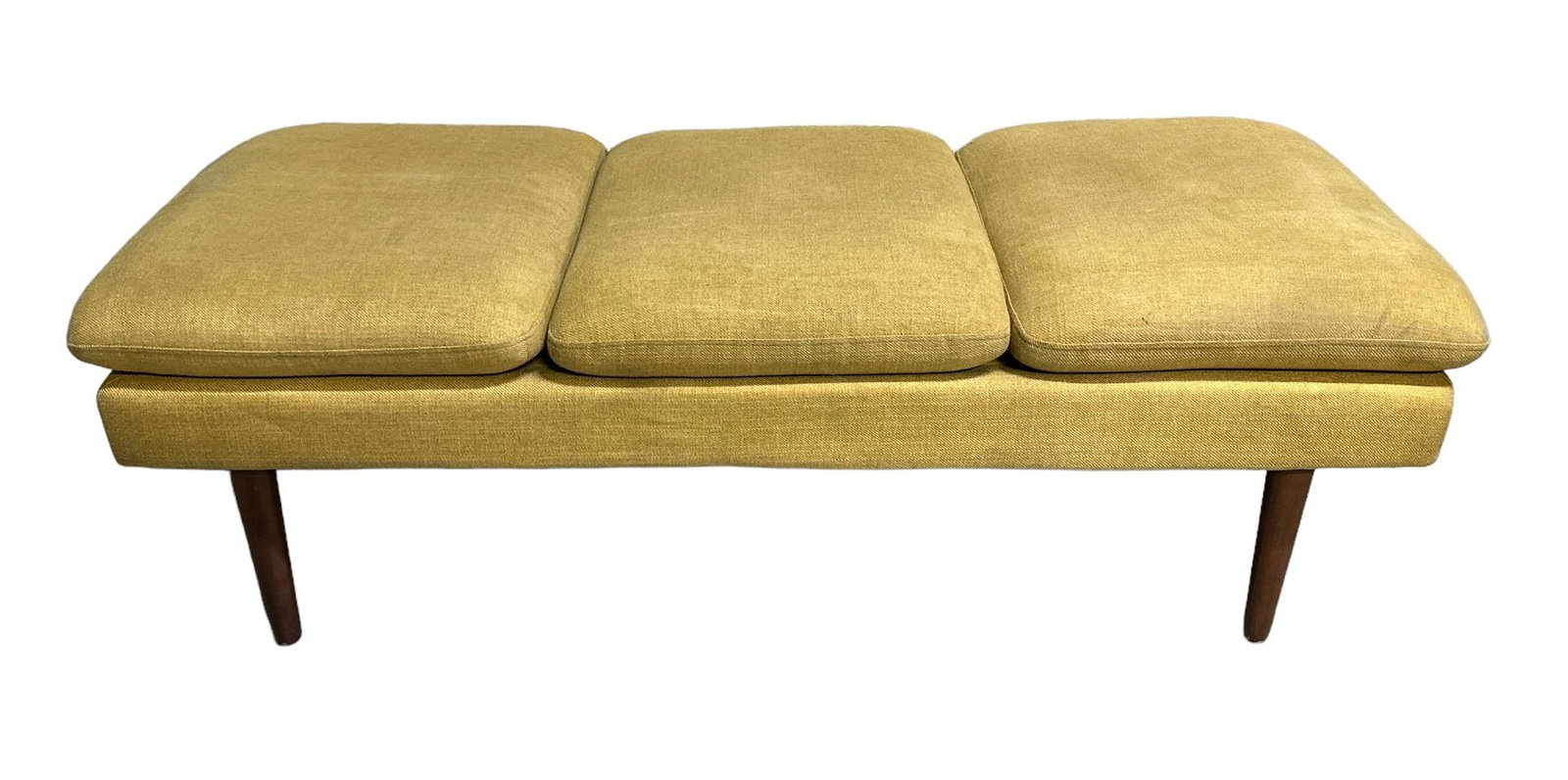 Mid Century Bench Ottoman: 18" H x 54" L x 22' D