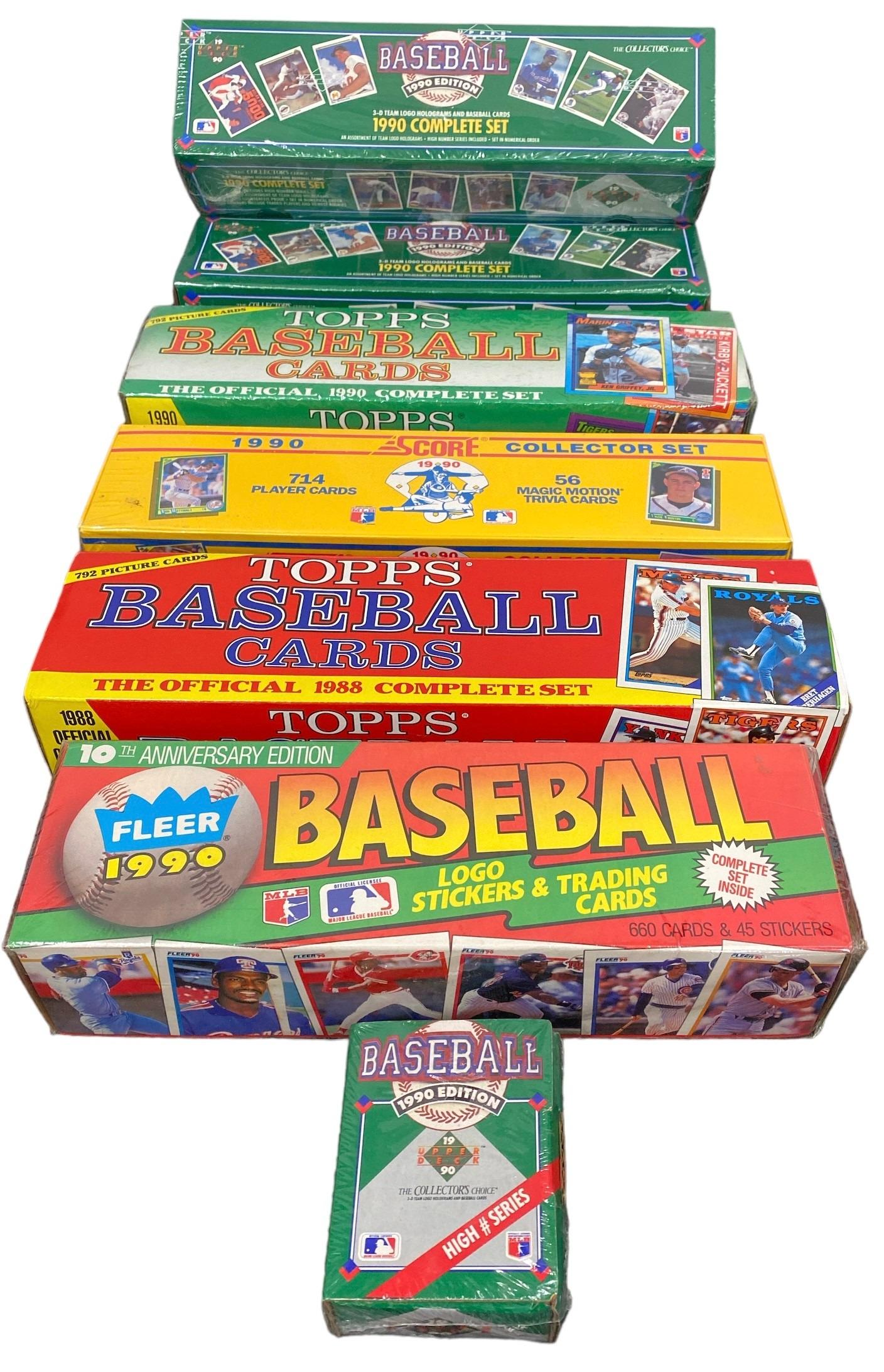 Large Collection Vintage Baseball Cards Factory Sealed Boxes 1990's, 1980's (1 of 11)