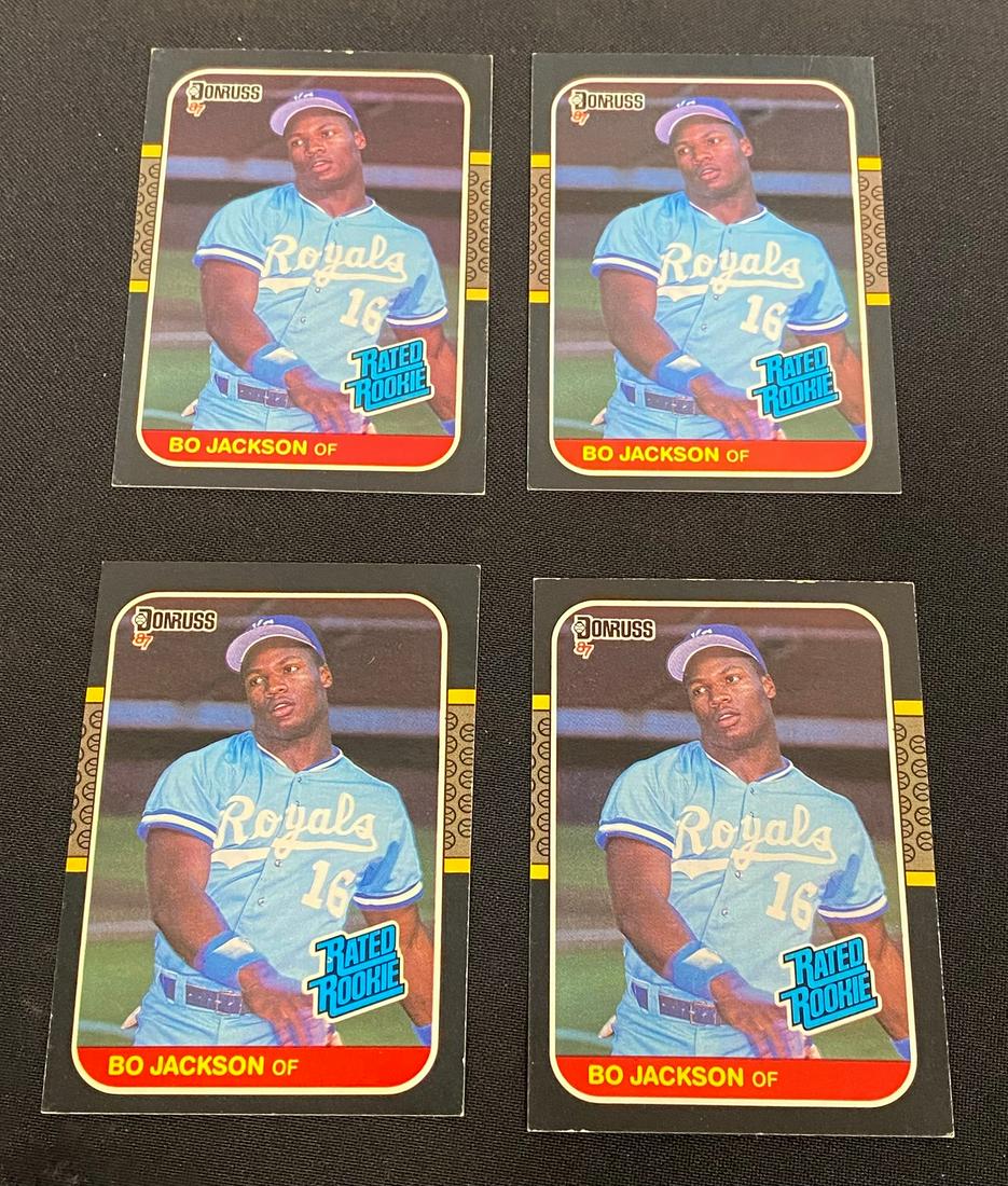 Lot of 4 Donruss Bo Jackson Rated Rookie Cards 1987 (1 of 2)