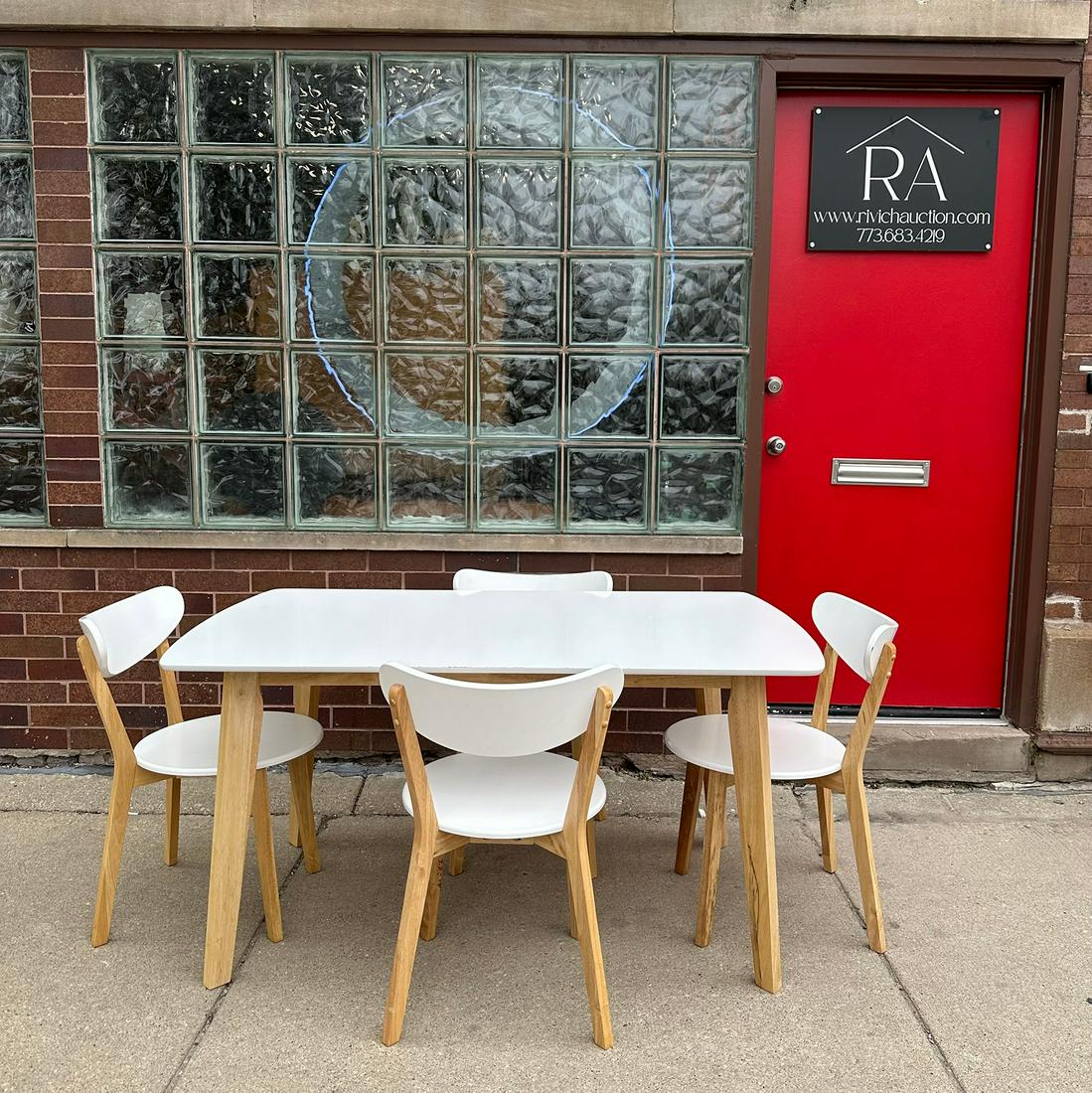 Mid Century Dining Table & (4) Dining Chairs (1 of 7)