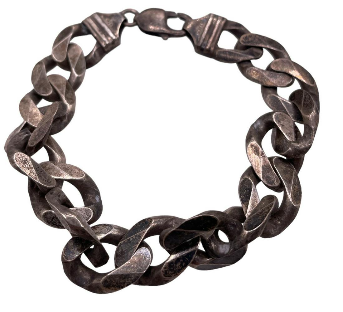 Chunky Italian Men's Sterling Silver Chain Link Bracelet (1 of 2)
