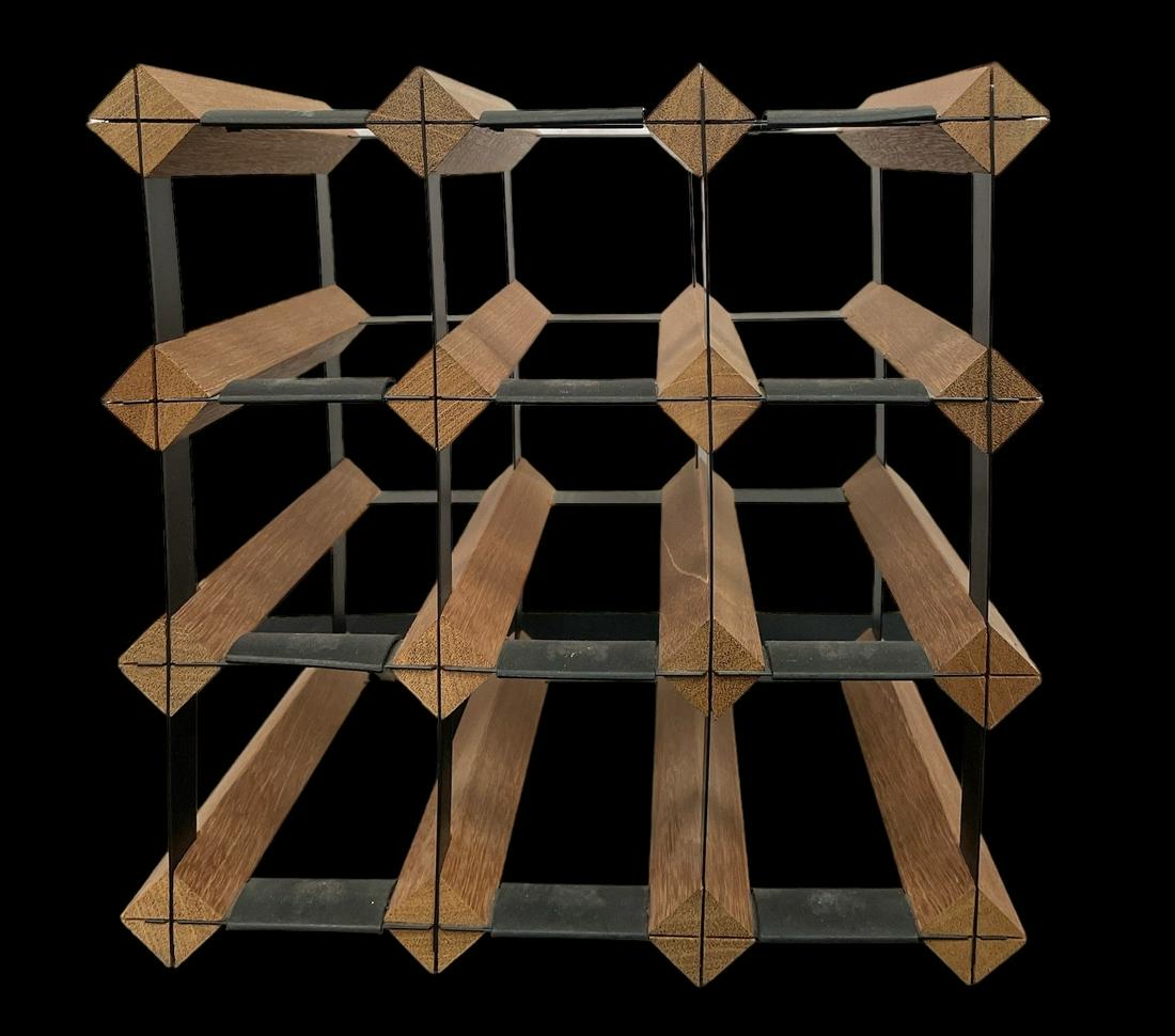 Wood & Metal Wine Rack: 13" H x 13" W x 10" D Please contact Rivich Auction for additional information/questions