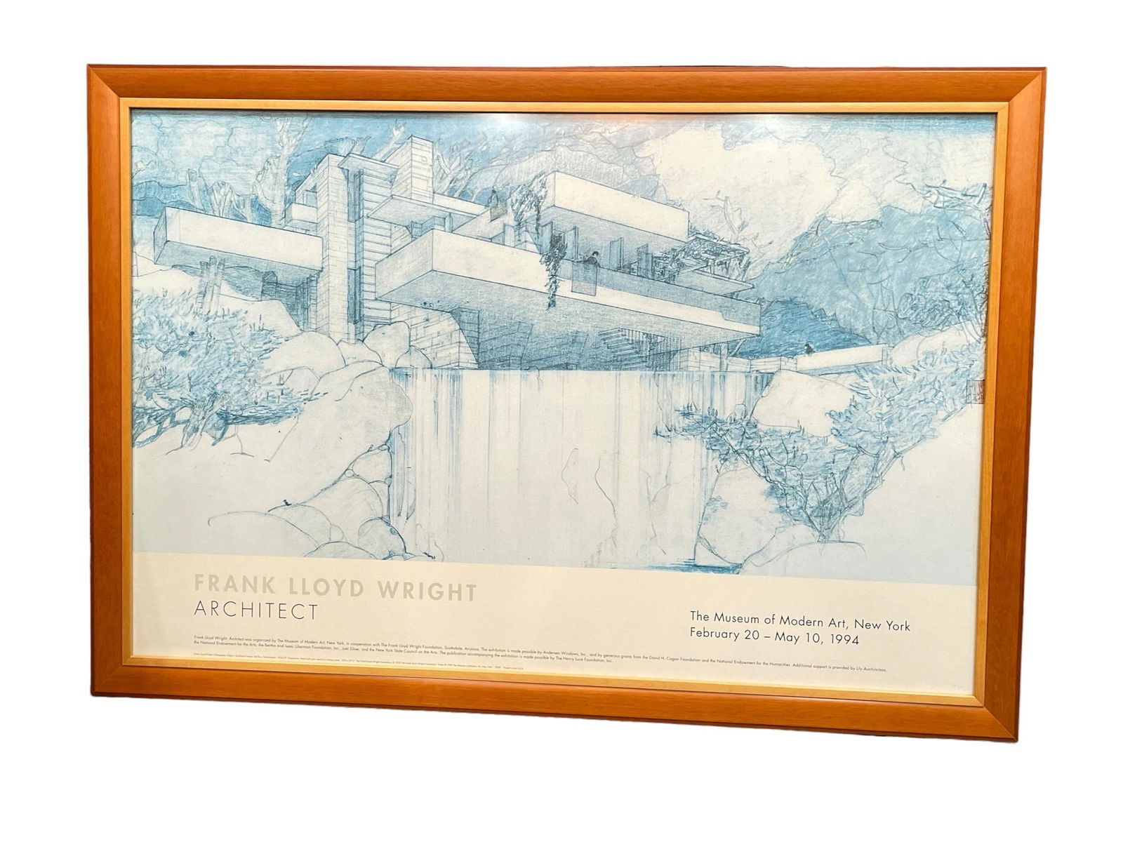 1994 FRANK LLOYD WRIGHT Moma Exhibition "Falling Water" Print (1 of 5)