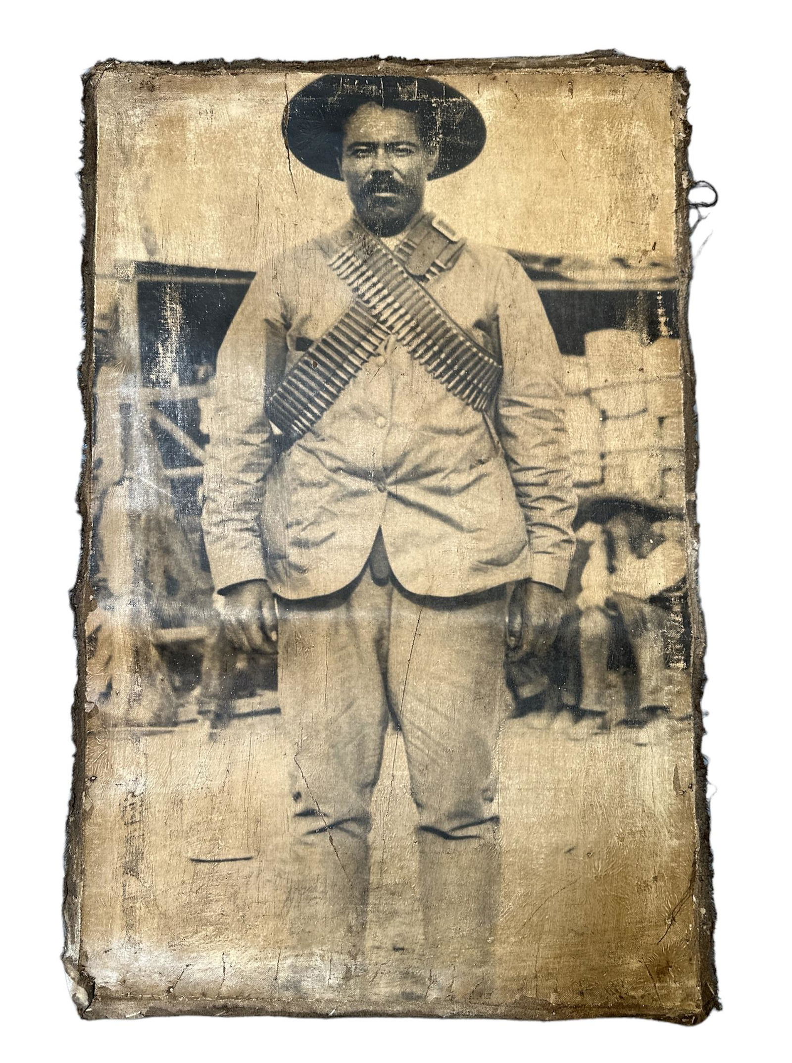 Antiqued Photograph of Pancho Villa on Canvas (1 of 4)