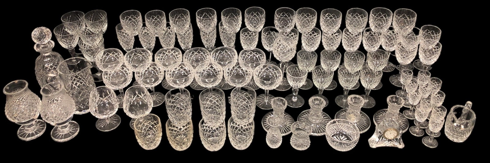 Collection 89 Pc. WATERFORD Alana Pattern Crystal Glassware (1 of 12)