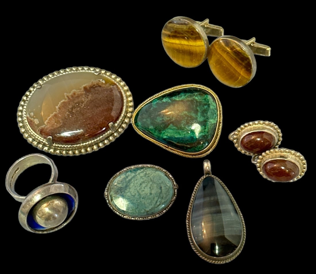 Vintage Modernist Sterling Silver Jewelry, Mexican, Israel, Scandinavian (1 of 6)