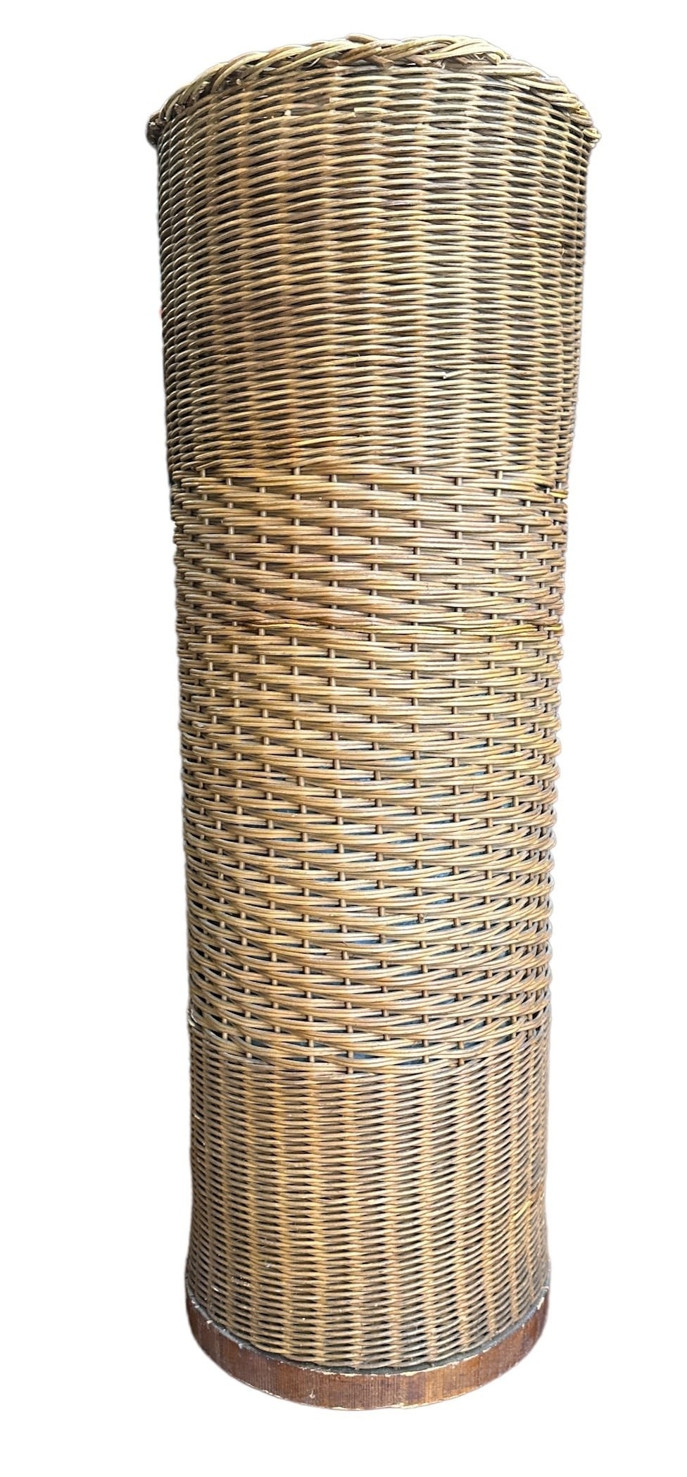 Antique Tall Wicker Umbrella/Cane Stand: 29" H x 10" Diameter ; Please contact Rivich Auction for more information.