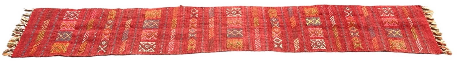 Hand Knotted Moroccan Wool Table Runner: 86" L x 15.5" W. Please contact Rivich Auction for more information.