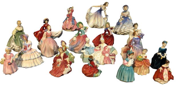 Large Collection ROYAL DOULTON Southern Belles & Figural Women: Includes Tinkle Belle, Bunny, Cissie, Blithe Morning, Cherie, Home Again, Lydia, Daydreams, Babie, Gay Morning, Fair Lady, Lilac Time, May Time, 2 Autumn Breezes, 1988 April Figure of the Month,