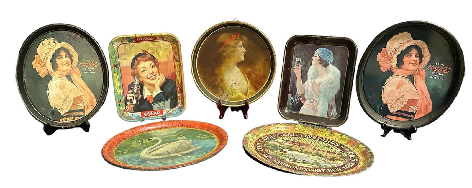 Collection Vintage Beer & Brewery Coca Cola Advertising Trays (1 of 7)