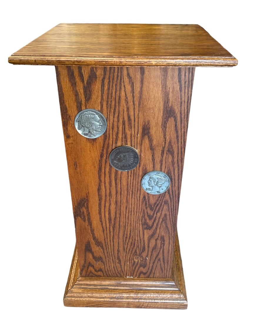 Vintage Oak Slot Machine Stand (1 of 5)