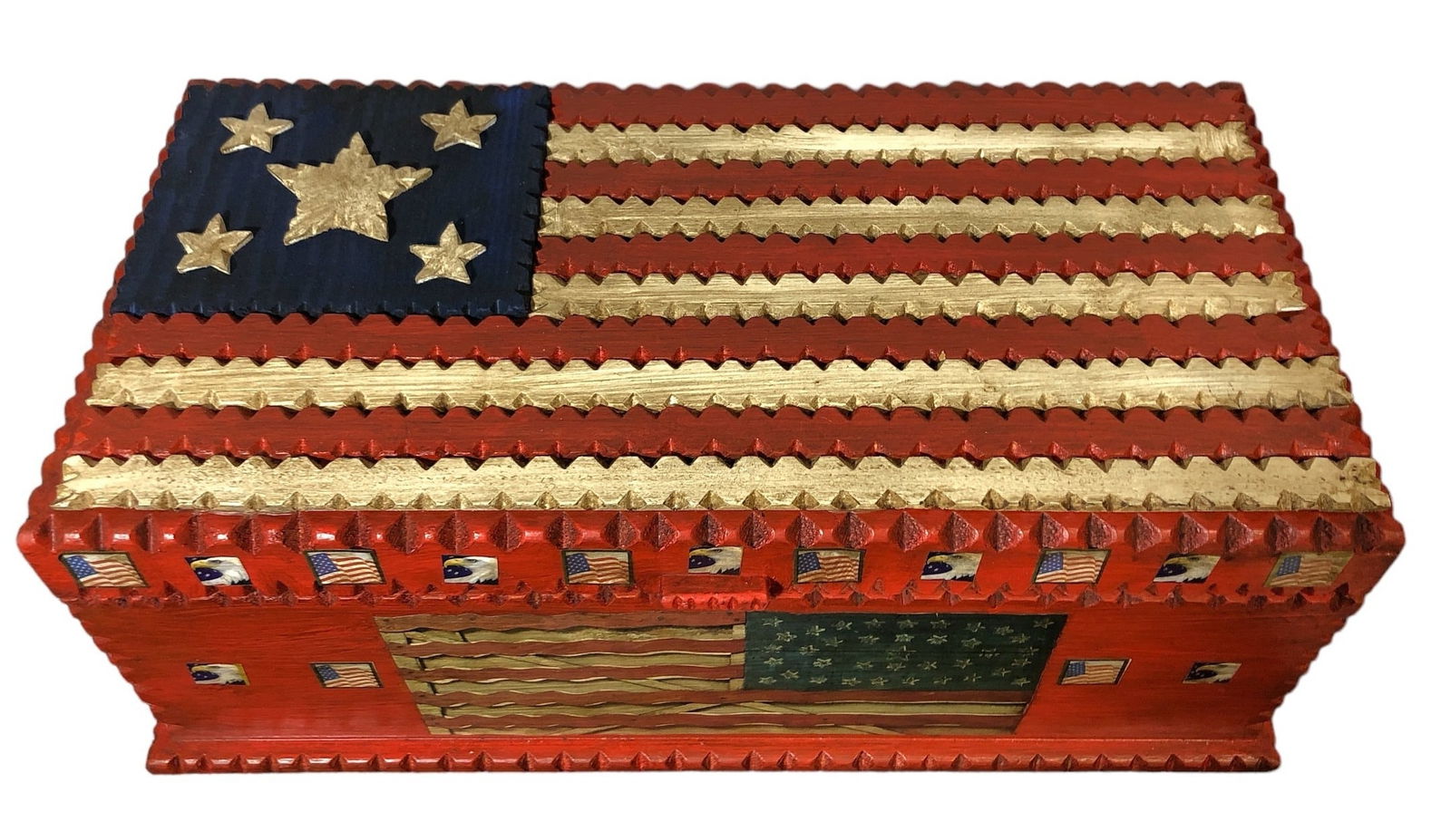 POPS CASEY Folk Art American Flag Box (1 of 5)
