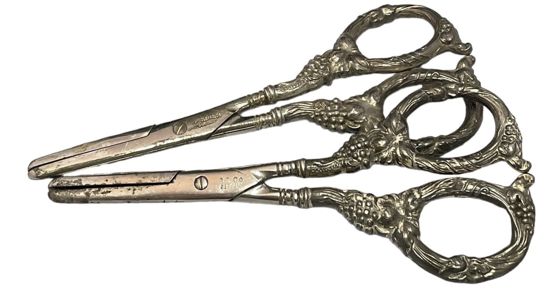 2 Pair Antique Sterling Silver Grape Shears (1 of 5)