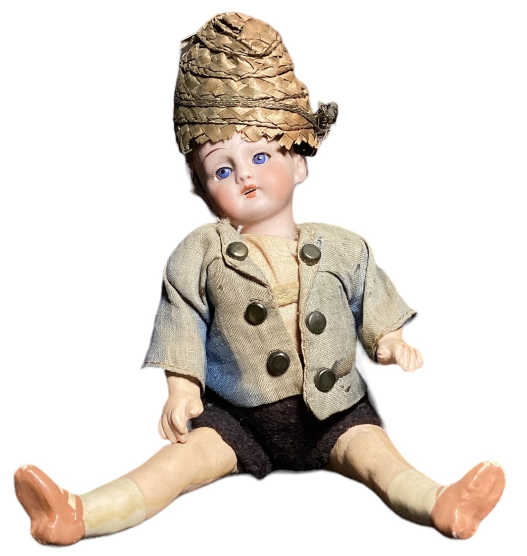 Miniature French Bisque Doll: 8" x 3"; Please contact Rivich Auction for more information.