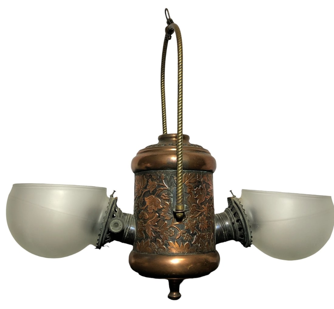Victorian Hanging Copper Gas Lamp (1 of 7)