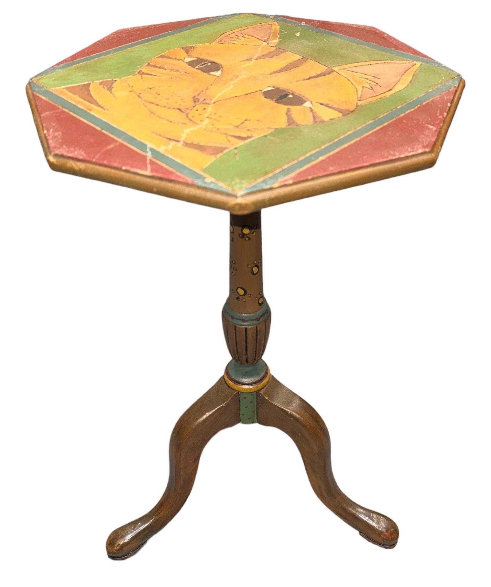 Folk Art Style Cat Side Table (1 of 3)
